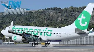 MSFS 2020 | PMDG 737 | Sunny landing into Kefalonia Airport (LGKF)