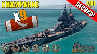 RECORD!! Champagne 9 Kills & 137k Damage | World of Warships Gameplay