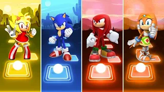 Super Amy Rose 🆚 Knuckles Sonic 🆚 Sonic Boom 🆚 Sonic The Hedgehog | Sonic Tiles Hop EDM Rush
