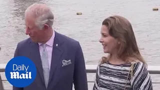 Princess Haya Bint Al Hussein of Jordan visits the Maiden yacht