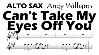 Can't Take My Eyes Off You Alto Sax Sheet Music Backing Track Play Along Partitura