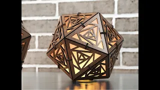 Icosahedron 3 Different Pattern wood triangle Tea Lantern Candle Holder Digital Download SVG |#244|