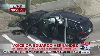 Police chase ends with crash in Houston
