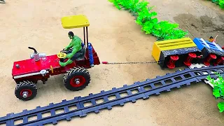 Diy tractor making mini concrete bridge   heavy tractor transports animals