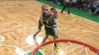 Andrew Wiggins gets elbow in the face by Jayson Tatum | Game 4 NBA Finals