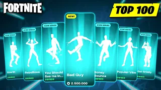 TOP 100 ICON SERIES DANCES & EMOTES IN FORTNITE