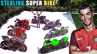 Gta 5 - Stealing Super Bike With Cristiano Ronaldo! (Real Life Bike #1)