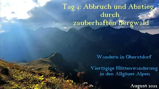 4.Tag: Von der Rappenseehütte Abstieg ins Rappenalptal und nach Oberstdorf,   Allgäuer Alpen 08/2022