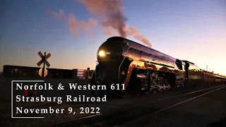 Norfolk & Western 611 at Strasburg Railroad November 9, 2022
