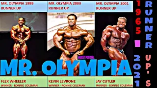 MR. OLYMPIA ALL SECOND PLACE HOLDERS / 1965 - 2021