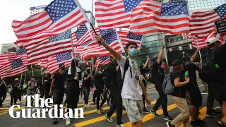 Hong Kong protesters march to US consulate to call on Trump for support