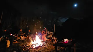 NEIL YOUNG by the fire and under the full moon,  nov. 26th 2023, in Vestfossen, Øvre Eiker,Norway.