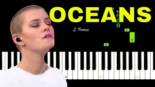 Oceans Hillsong United Easy Piano Tutorial  (Where Feet May Fail)