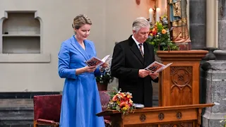 Belgian royals attend church Mass to celebrate maredsous day #ROYALFAMILY#ROYALMONARCHIES