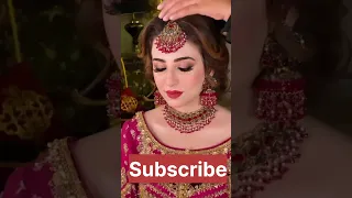 Ushna Shah Red Bridal Look | Pakistani Bride #shortsvideo #shorts #bride