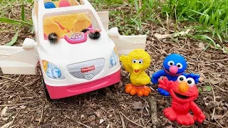 Sesame Street MUSICAL FISHER PRICE Toy SUV and Fuzzy Caterpillars