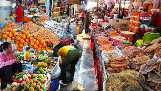 Massive food supplies, Cambodian countryside food tour, Kampot market