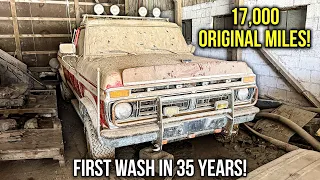 First Wash in 35 Years: Ford F250 BARN FIND With 17k Original Miles! | Satisfying Restoration