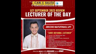 LET September 2023 FREE Review in Professional Education with Sir Jericho Matutinao, TOP 10.