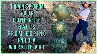 DIY Concrete Balls Painted 🌸 Frontyard Landscape Idea 🏡 Garden Cement Balls