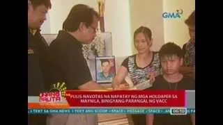 UB: Pulis-Navotas na napatay ng mga holdaper sa Maynila, binigyang-parangal ng VACC (042312)