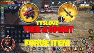 MIR4 492K PS TOP 1 GLOBAL WARRIOR TTSLOVE UPGRADE TIER4 SPIRIT & 2NDARY WEAPON DRAGON FORGE ITEM |