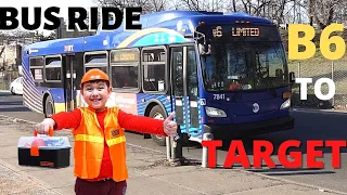 Johny's MTA Bus Ride To Bay Ridge Brooklyn NEW Target Toy Hunt  For New Bus & Train Toys