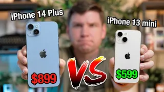 iPhone 14 Plus VS iPhone 13 mini! - WHY PAY MORE?!