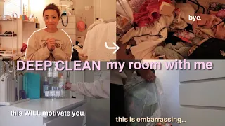 DEEP CLEAN MY ROOM WITH ME 🧼✨ | productive, messy, motivational for your room