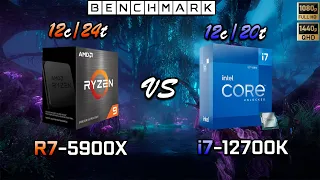 Ryzen 5900X vs Intel i7 12700K //Benchmark // Test in 8 Games