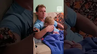 Dad's Hilarious Reaction to Toddler Dozing Off in His Arms