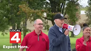 Biden joins UAW picket lines in Metro Detroit, a US president 1st