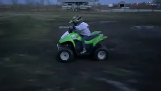 First donuts on the Kawasaki KFX 90