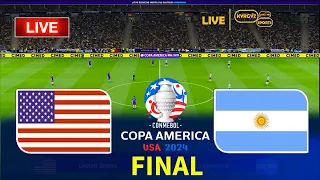 USA vs ARGENTINA - Final Copa America 2024 | Full Match All Goals | Live Football Match PES