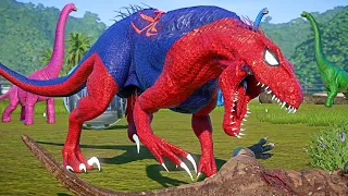 SPIDERMAN THE INDORAPTOR NEW SUPER HERO vs Batman, Hulk, Joker Dinosaur Fight!