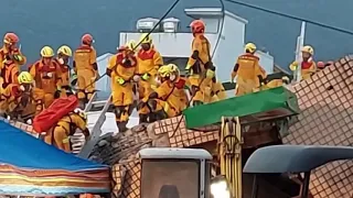 Hualien Taiwan Earthquake actual footage sa pag rescue ng nasa loob ng building 9/18 @ 14:44 pm