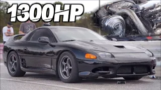 BADDEST 3000GT VR4 on the Planet!(1300HP 50PSI of BOOST) + 1000HP Stick Shift Mustang DOES WORK!