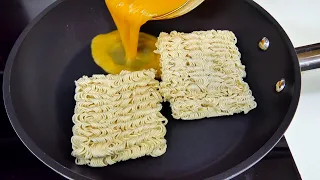 Just pour eggs over ramen and the result will be amazing! ONLY 6 MIN 😉