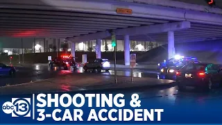 Alleged hit-and-run driver shot after causing chain reaction crash