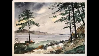 How to paint a loose Irish watercolour landscape, beginners hake watercolor tutorial, Ring of Kerry