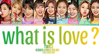 WHAT IS LOVE (TWICE)사랑은 무엇입니까?Coded lyrics color ENG/ROM/KOR.