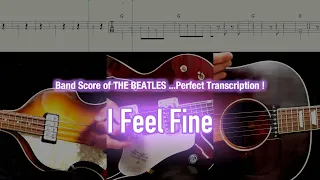 Score / TAB : I Feel Fine - The Beatles - guitar, bass, drums