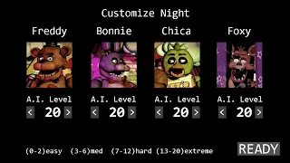 FNAF 1 Custom Night: (4/20) Mode Complete! | No Commentary, No Jumpscares