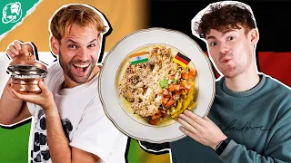 Blumenkohl Schnitzel mit Curry Kartoffelbrei 🧑‍🍳 | Fusion Food 🌍