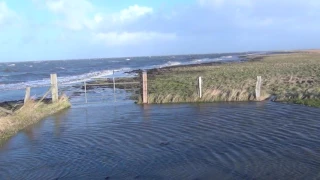 "Land unter" auf der Hallig Langeneß (27.12.2016)