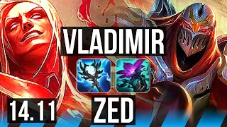 VLADIMIR vs ZED (MID) | 12/0/4, Legendary, 700+ games | EUW Master | 14.11