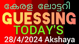 Kerala Lottery 28/4/2024 Akshaya                  Guessing Number     കേരള ലോട്ടറി