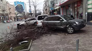 Авария в центре Киева 1 января 2018г.