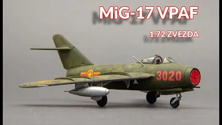 Mikoyan Gurevich MIG-17 VIETNAM PEOPLE`S AIR FORCE 1/72 ZVEZDA Model Kit Full Video Build