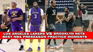 LeBron, Westbrook, AD & Lakers VS Durant, Kyrie, Harden & Brooklyn Nets - Best NBA Preseason Moments